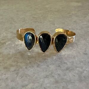 Gold and Labradorite Cuff Bracelet